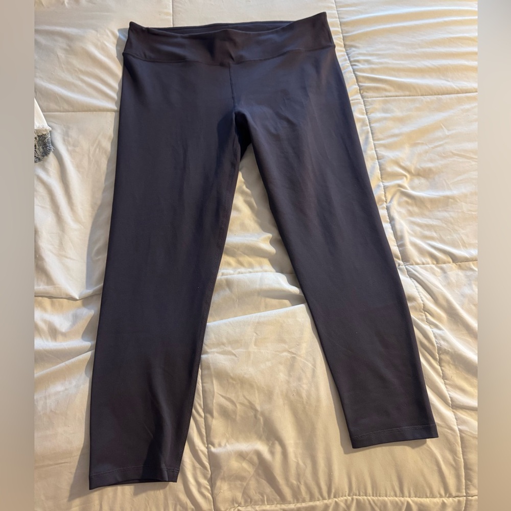 Fabletics Dark Grey High-Waisted PowerHold Cropped Leggings